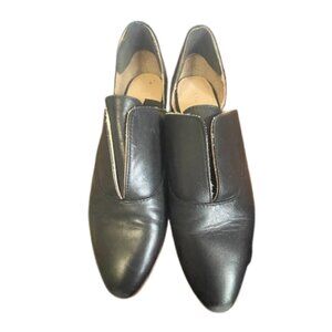 Nisolo Emma D’Orsay Oxford Black Leather Almond Toe Loafer Flats Women’s size 9